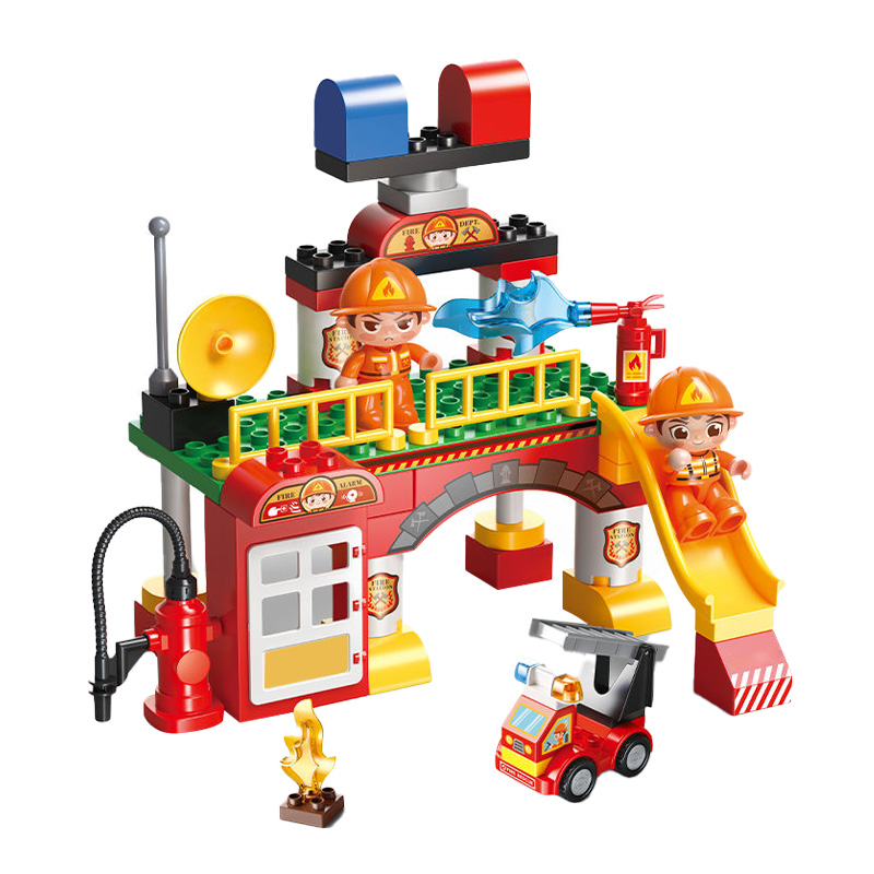 Fire station creative building block set