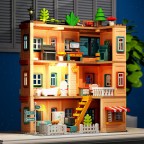 Three-story sunny courtyard villa building block set