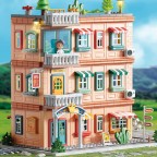 Three-story sunny courtyard villa building block set