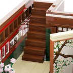 Assembling an anime-themed flower street building block set