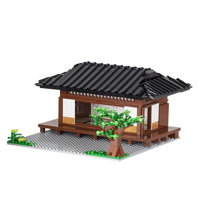 Anime-style Japanese garden themed meeting room building blocks