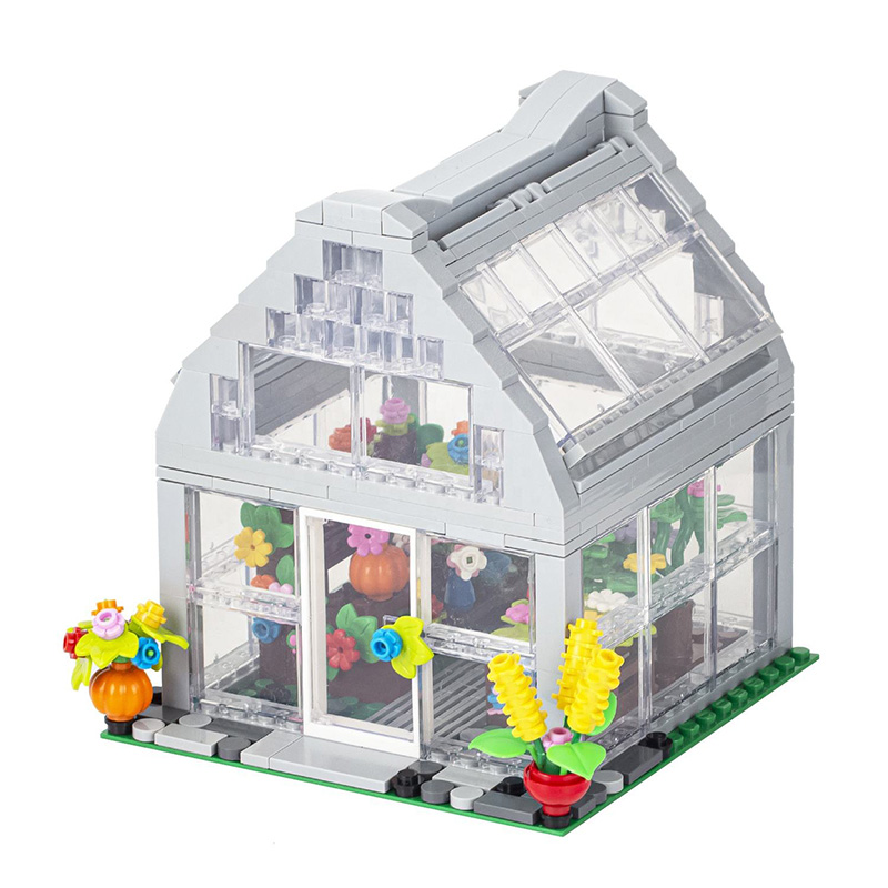 Miniature Flower House Greenhouse Building Block Set