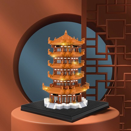 Yellow Crane Tower Micro-Particle Building Blocks