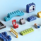 Miniature Train Station Creative Building Block Set