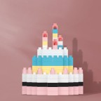 Micro-particle creative cake building blocks