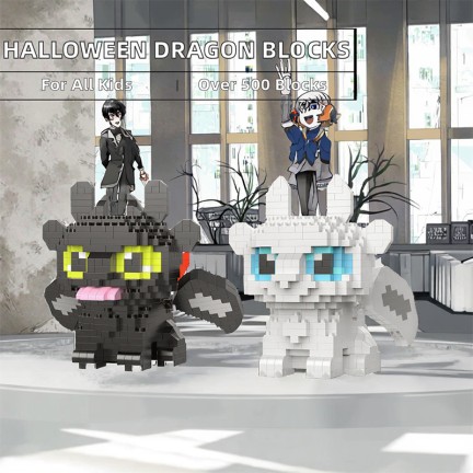 Halloween cartoon dragon miniature building blocks