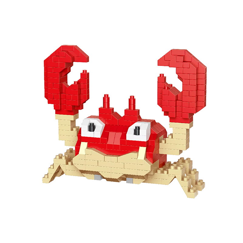 Cartoon-style hairy crab micro building block set