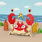 Cartoon-style hairy crab micro building block set