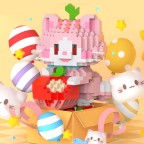 Cute mini-bead DIY building block assembly set