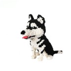 Assembleable dog-themed micro-particle building blocks