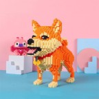Assembleable dog-themed micro-particle building blocks