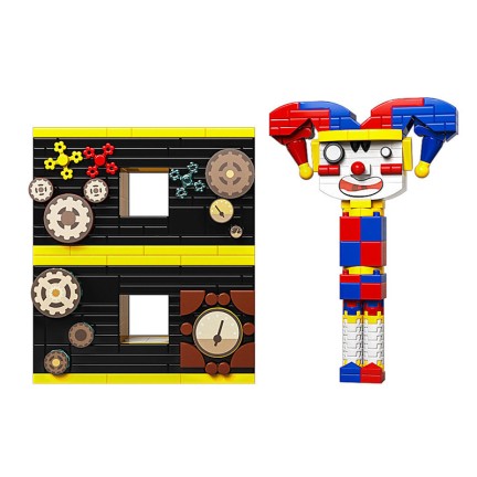 Clown-themed building block puzzle