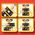 Clown-themed building block puzzle