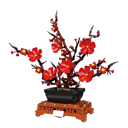 Plum blossom bonsai flower model bricks