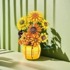 Golden Sunflower Vase Building Block Set