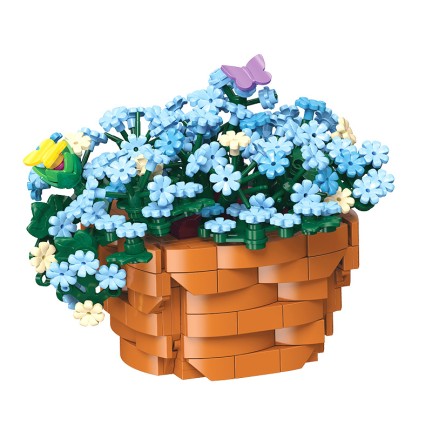 Triceratops flower pot building block set