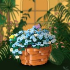 Triceratops flower pot building block set