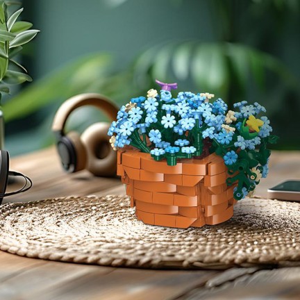 Triceratops flower pot building block set