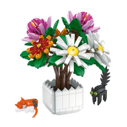 Chrysanthemum potted plant building block set
