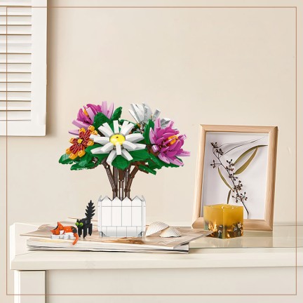 Chrysanthemum potted plant building block set