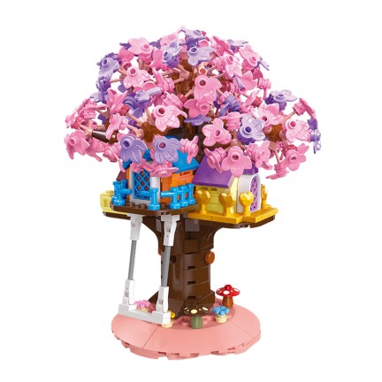 Cherry Blossom Secret Realm Treehouse Building Block Set