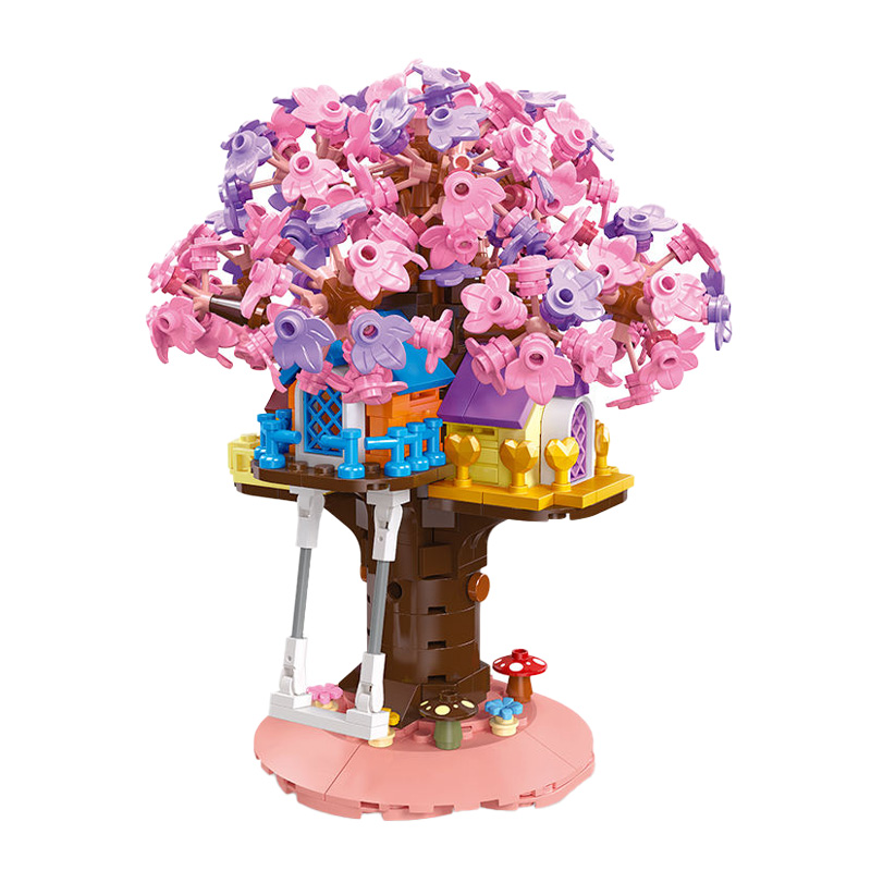 Cherry Blossom Secret Realm Treehouse Building Block Set