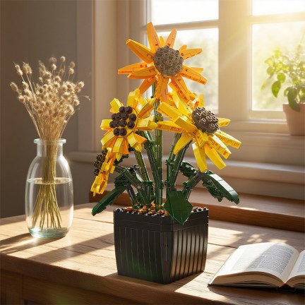 Sunflower building block flower bouquet