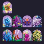 Blue rose building block flower set