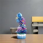 Blue rose building block flower set