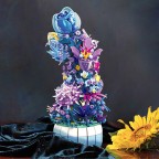 Blue rose building block flower set