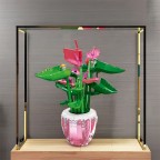 Pink palm tree flower building block potted plant