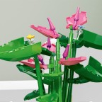 Pink palm tree flower building block potted plant
