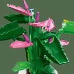 Pink palm tree flower building block potted plant