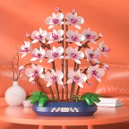 Artificial orchid bonsai and butterfly flower building blocks