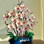 Artificial orchid bonsai and butterfly flower building blocks