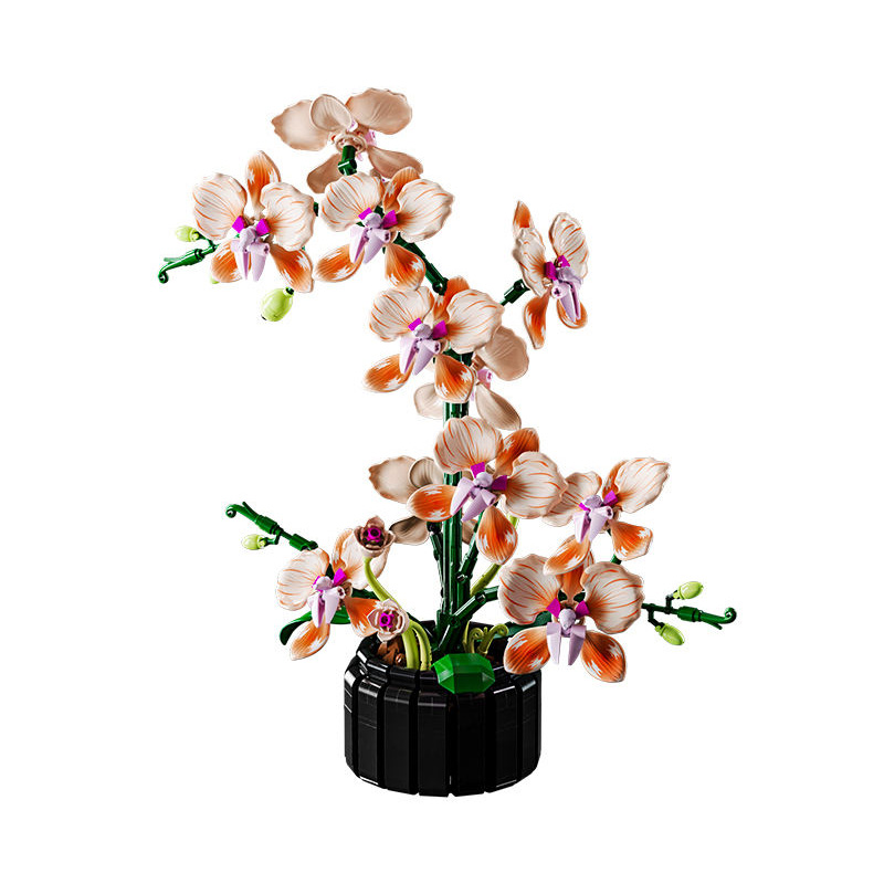 Orchid-themed creative floral accessories building blocks