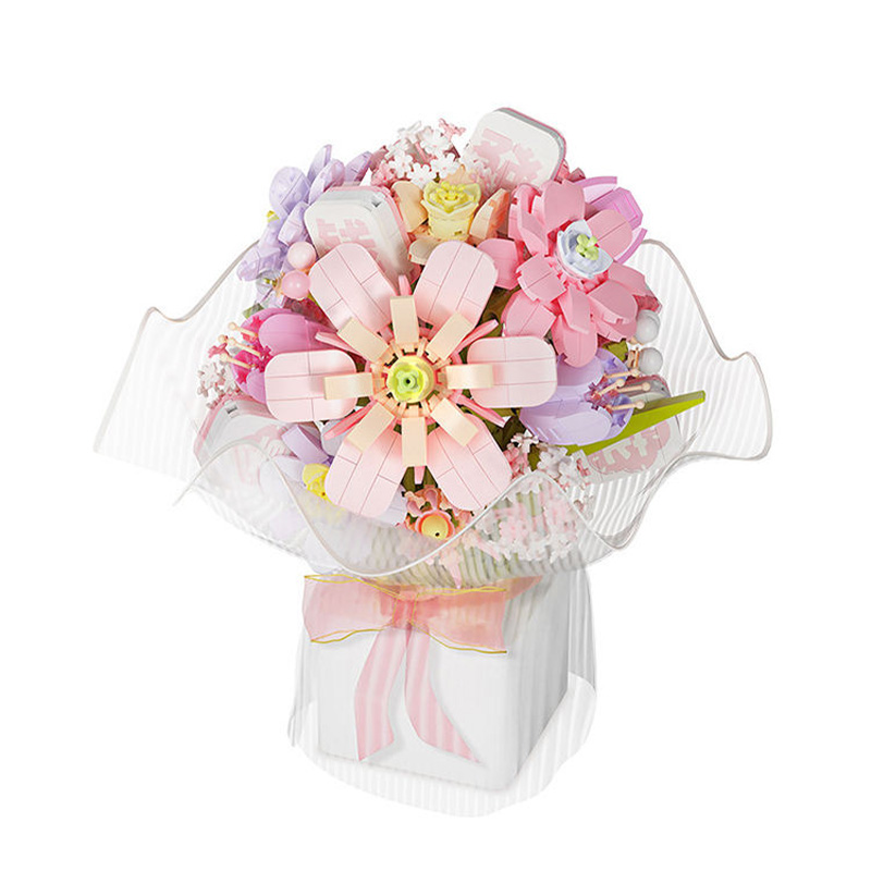 Romantic Flower Bouquet Creative Building Blocks