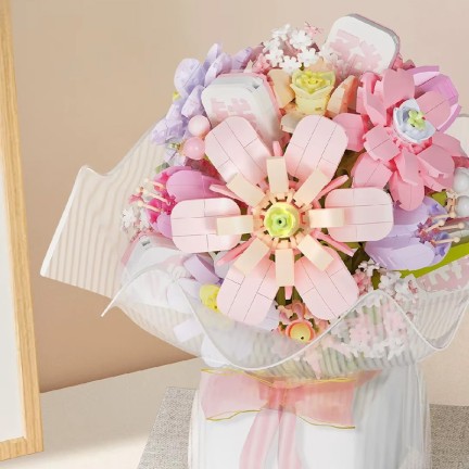 Romantic Flower Bouquet Creative Building Blocks
