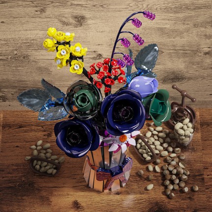 Phantom Night Crystal Vase Building Blocks