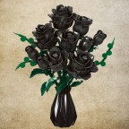 Phantom Black Rose Building Block Flower Bouquet