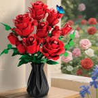 Phantom Black Rose Building Block Flower Bouquet