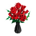Phantom Black Rose Building Block Flower Bouquet