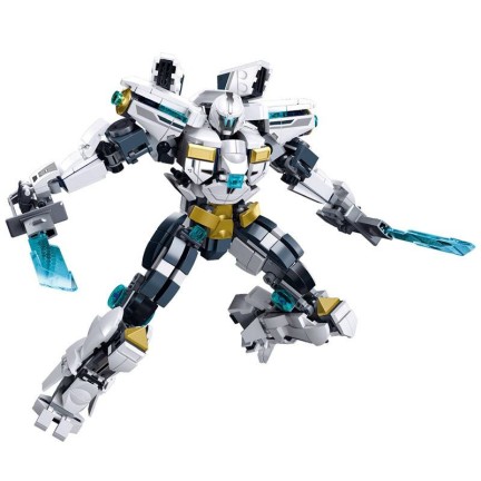 Fully functional mecha robot building block assembly set
