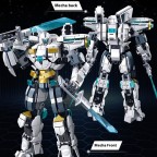 Fully functional mecha robot building block assembly set