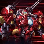 Multi-angle mecha warrior building block assembly model