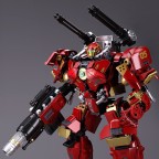 Multi-angle mecha warrior building block assembly model