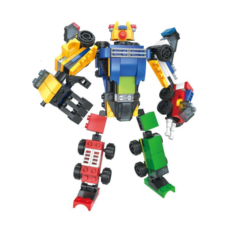 Assembly car transforming robot building blocks