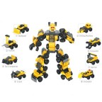 Assembly car transforming robot building blocks