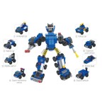 Assembly car transforming robot building blocks