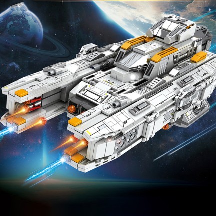 Space Combat Vanguard Escort Warship Building Blocks